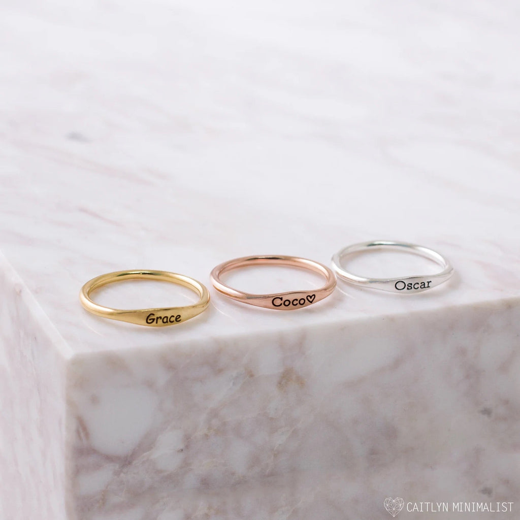 Tiny Name Ring - Minimalist Ring - deli ring