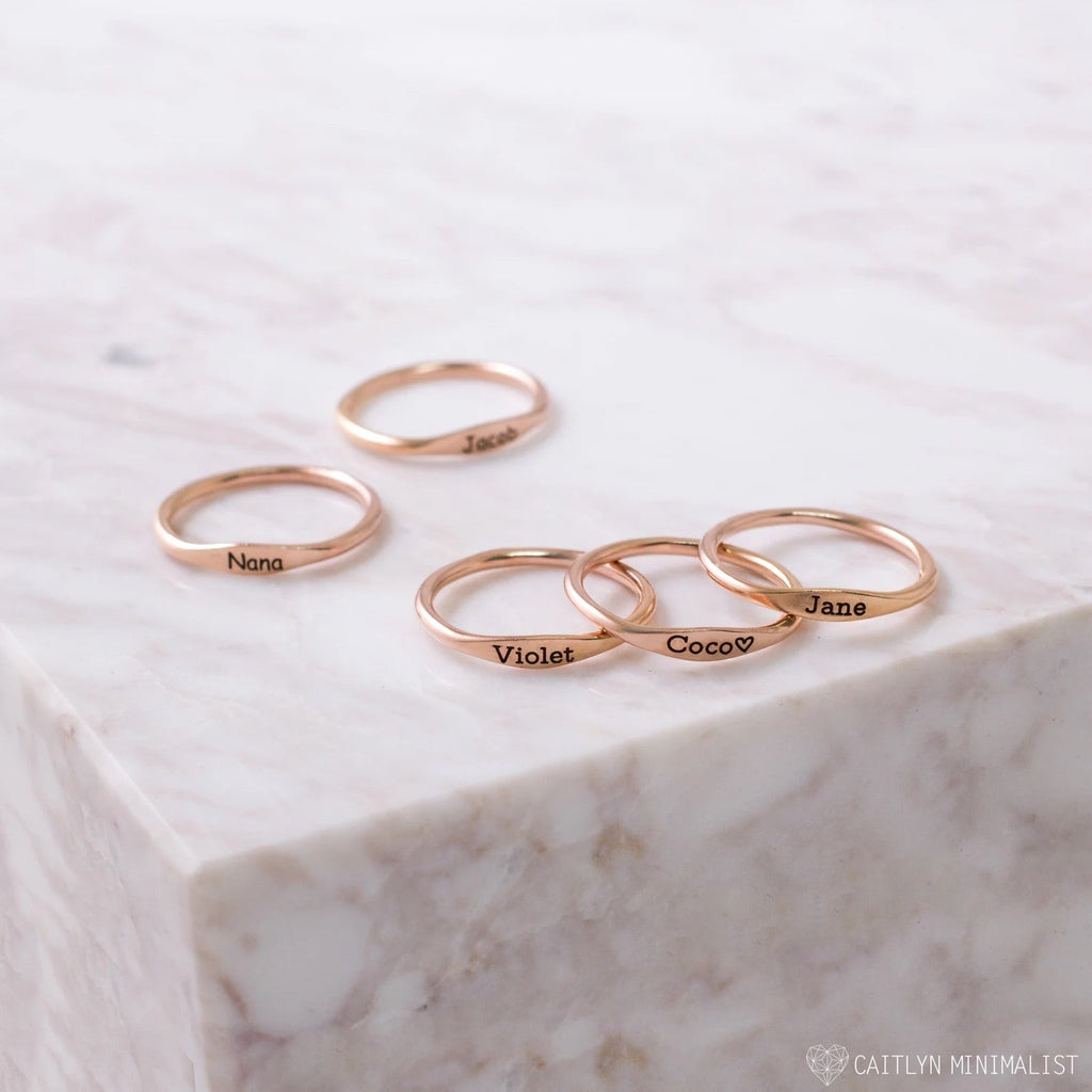 Tiny Name Ring - Minimalist Ring - deli ring