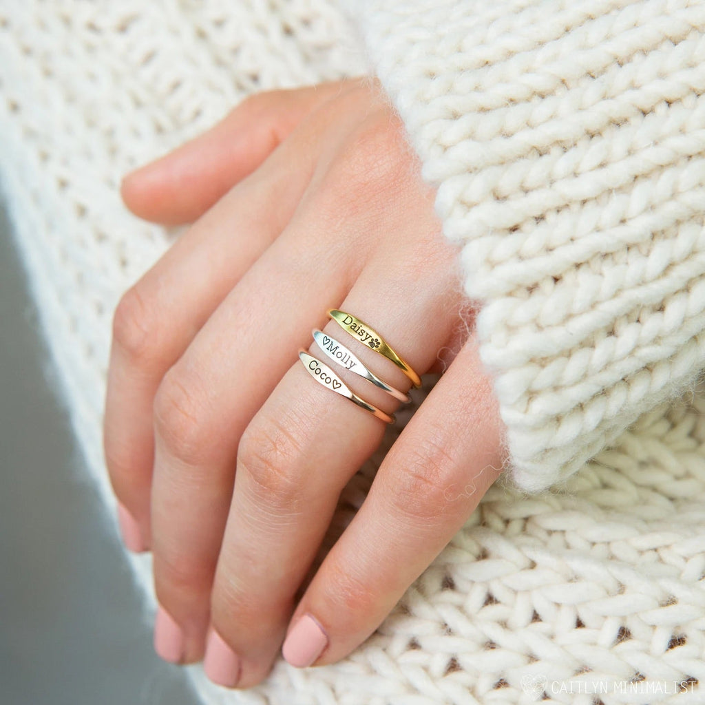 Tiny Name Ring - Minimalist Ring - deli ring