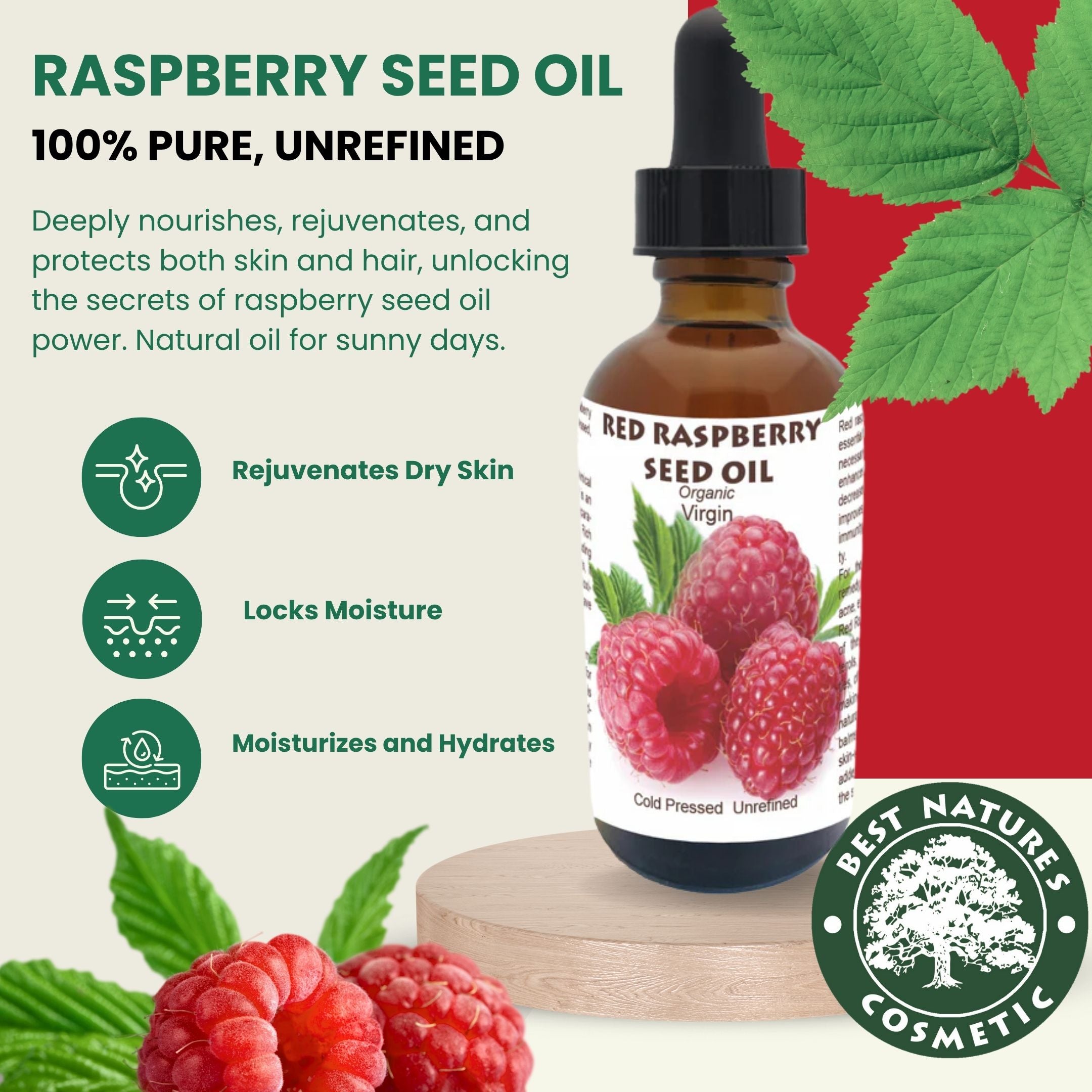 Red raspberry seed oil (Organic, cold pressed, undefined)