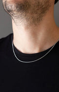 Men's stainless steel snake chain necklace, 50 cm.